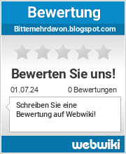 Bewertungen zu bittemehrdavon.blogspot.com