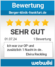 Bewertungen zu berger-klinik-frankfurt.de