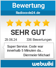 Bewertungen zu radiocode24.de