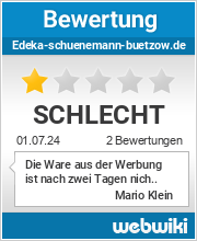 Bewertungen zu edeka-schuenemann-buetzow.de