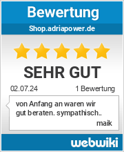 Bewertungen zu shop.adriapower.de