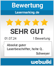 Bewertungen zu lasermarking.de