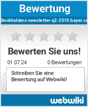 Bewertungen zu stockholders-newsletter-q2-2010.bayer.com