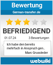 Bewertungen zu german-transfer.de