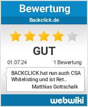 Bewertungen zu backclick.de