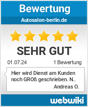 Bewertungen zu autosalon-berlin.de