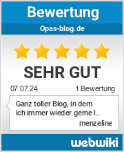 Bewertungen zu opas-blog.de