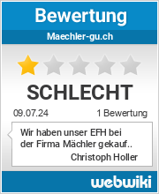Bewertungen zu maechler-gu.ch