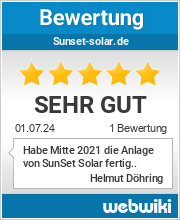 Bewertungen zu sunset-solar.de