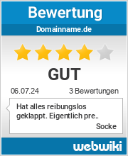 Bewertungen zu domainname.de