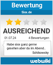 Bewertungen zu sixx.de