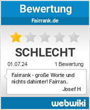 Bewertungen zu fairrank.de