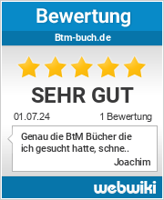 Bewertungen zu btm-buch.de