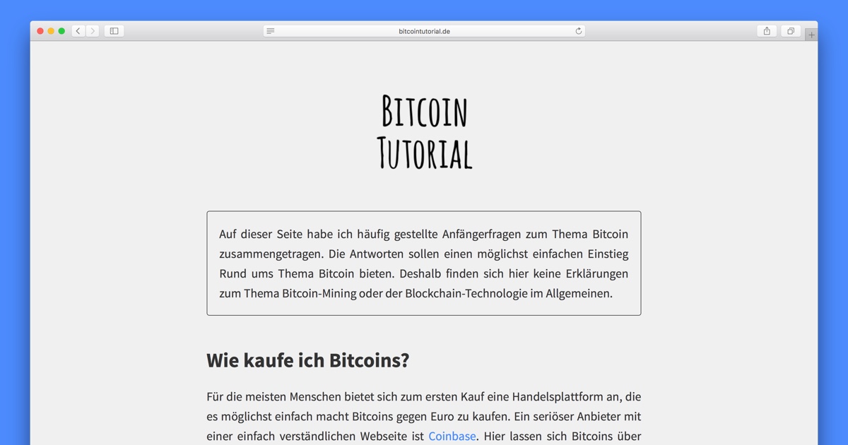 (c) Bitcointutorial.de