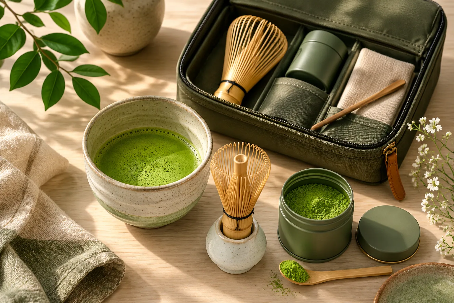 Matcha-Zubereitung für unterwegs: Das minimalistische Reise-Set