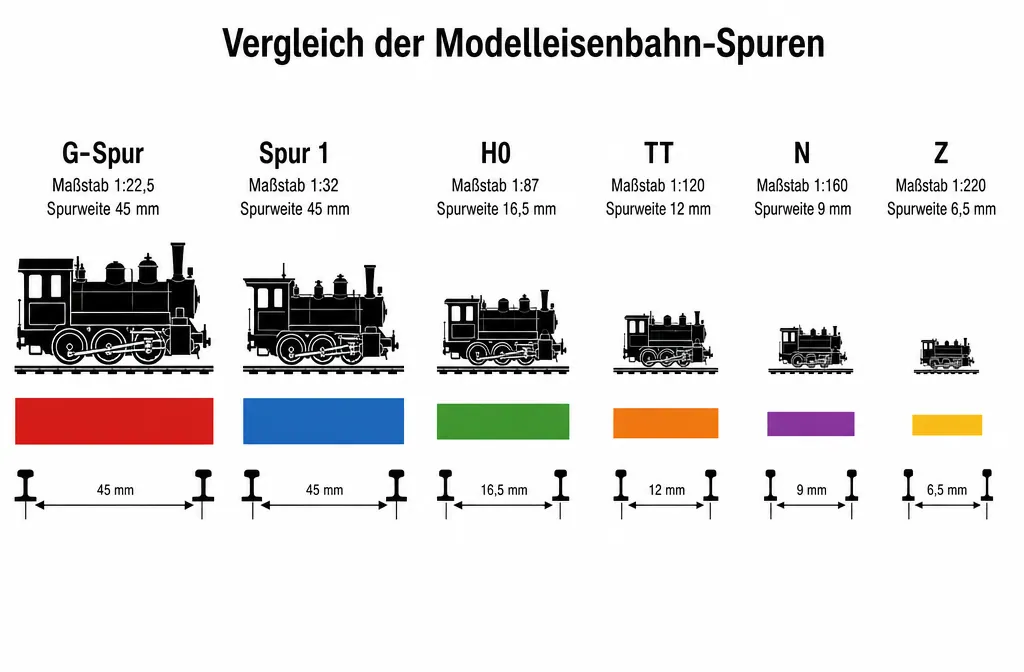 Die wichtigsten Modelleisenbahn-Maßstäbe im Überblick